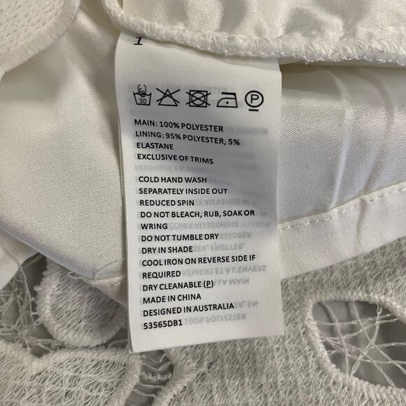 BARDOT Womens Lace Midi Sheath Dress Spaghetti Straps White Size 12 Zip - Picture 9 of 9